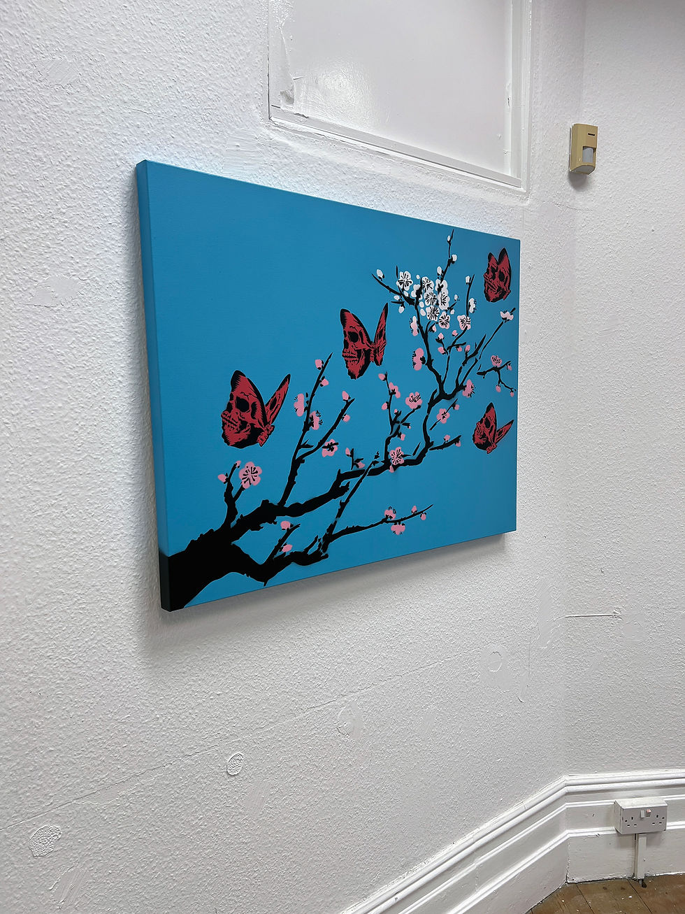 Miniatura: SKULLERFLY CHERRY BLOSSOM BLUE 40" X 30"