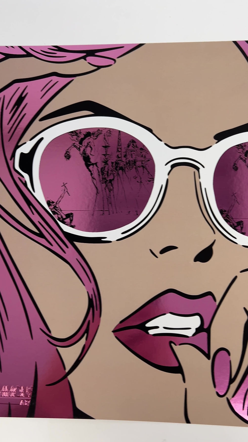 Thumbnail: DALI REFLECTIONS PINK FOIL PRINT 30 x 30 CM