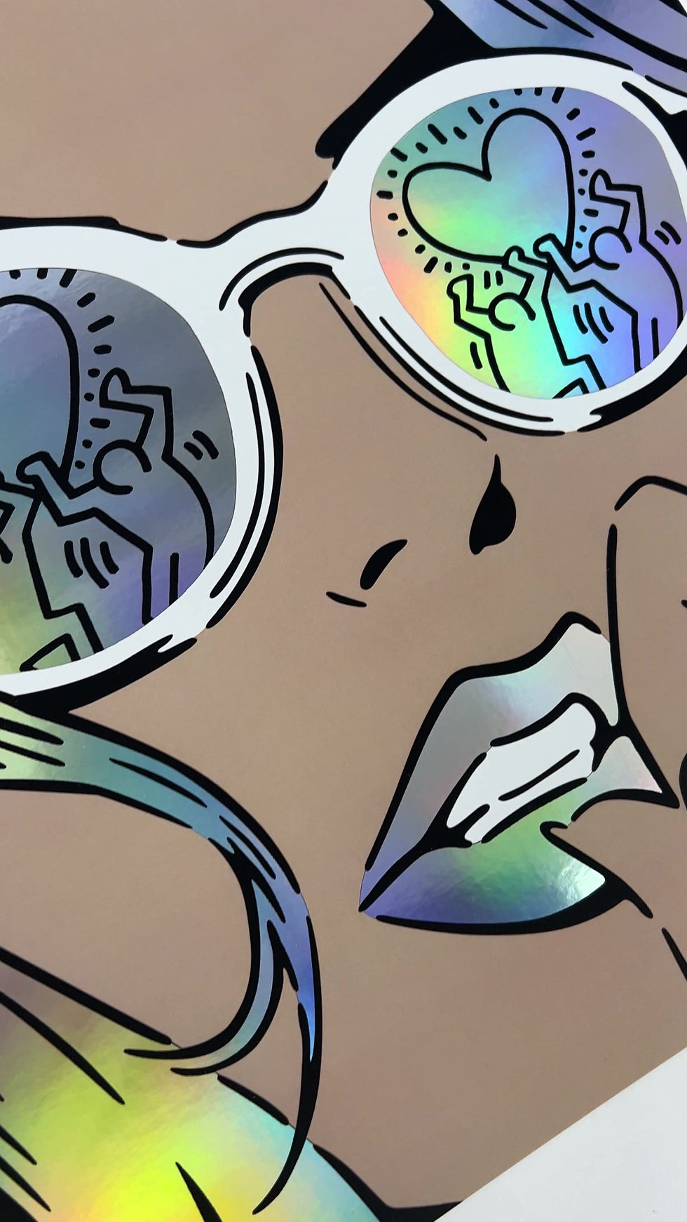 Thumbnail: HARING REFLECTIONS RAINBOW FOIL PRINT 30 x 30 CM