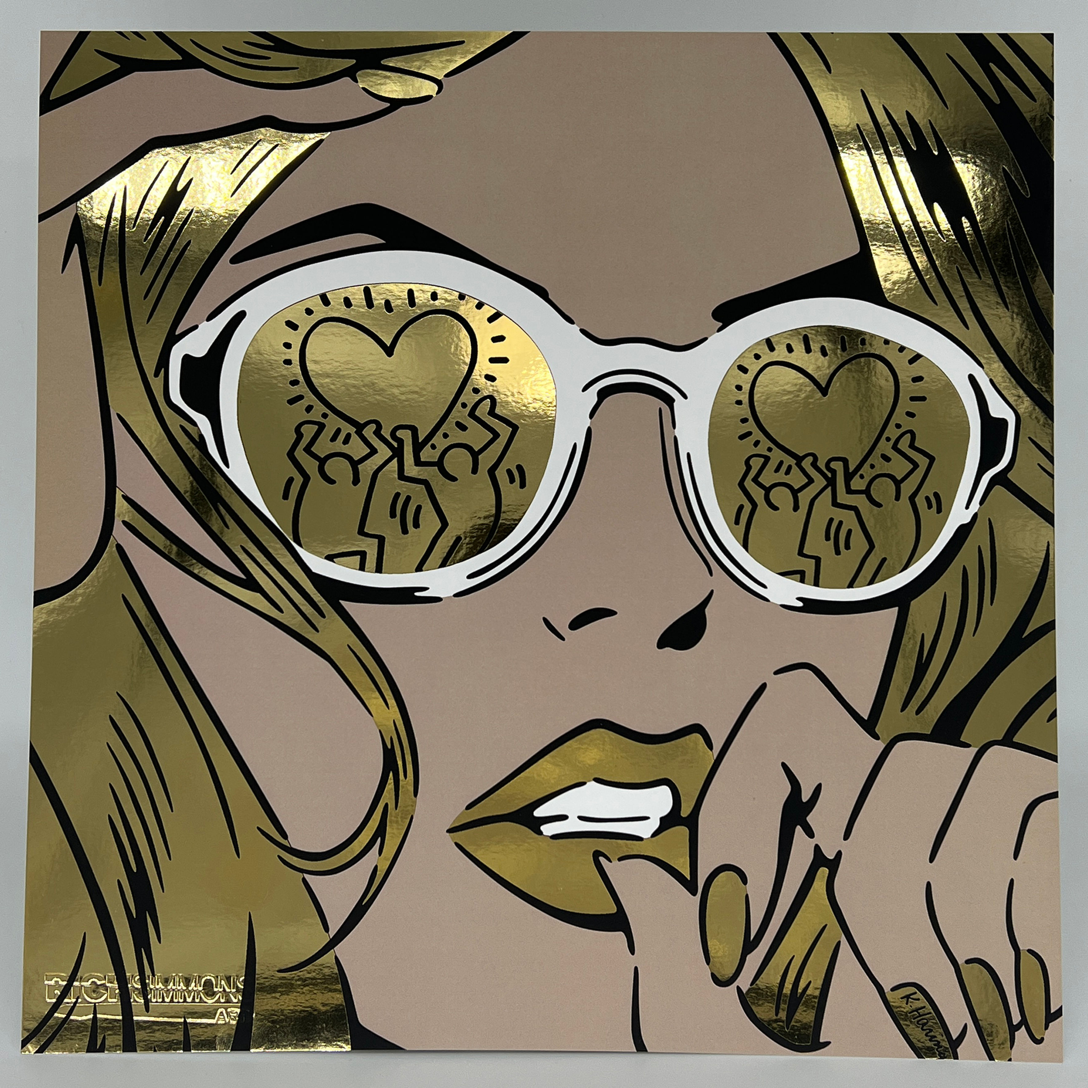 HARING REFLECTIONS GOLD FOIL PRINT 30 x 30 CM