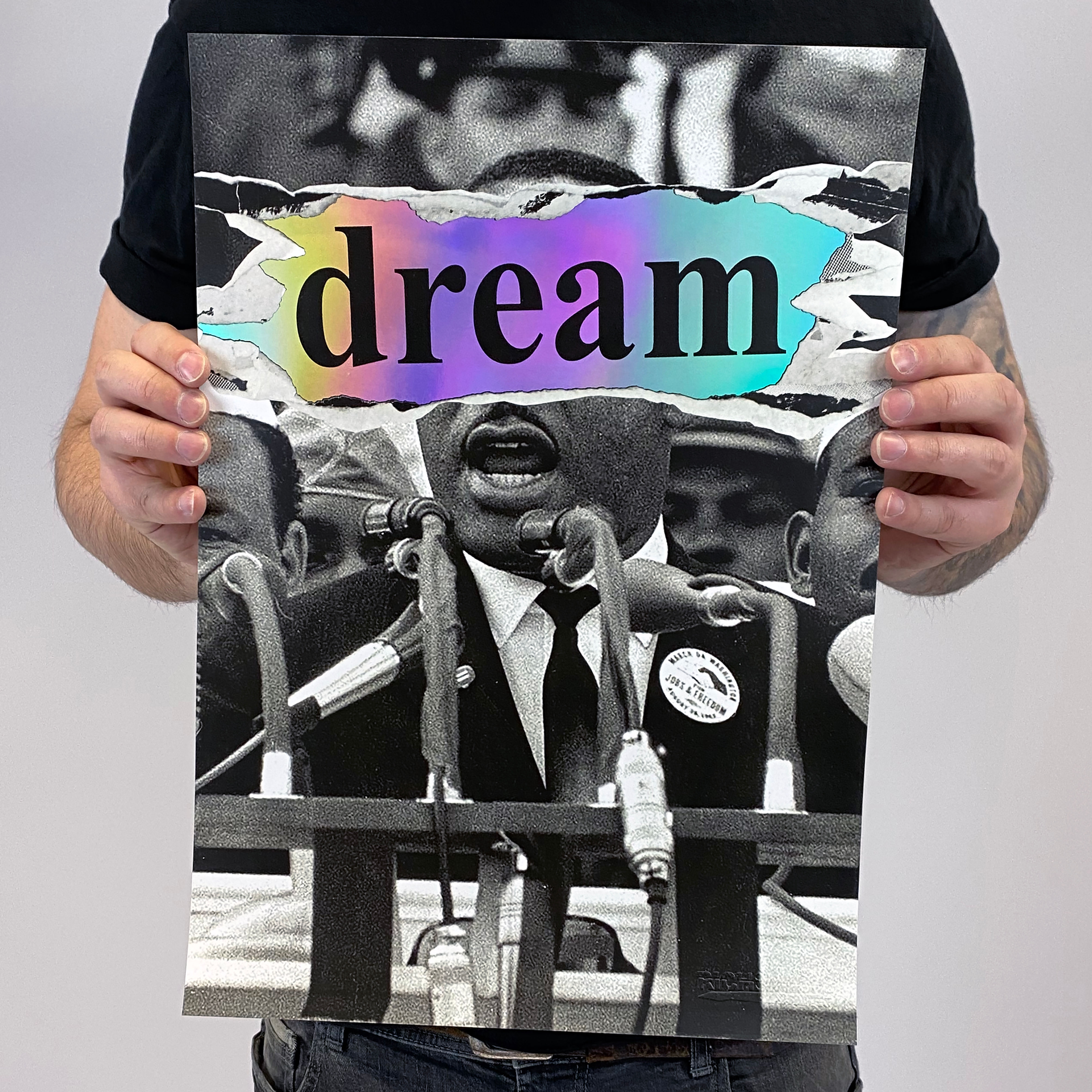 MLK DREAM RAINBOW FOIL PRINT 42 x 29.7 CM