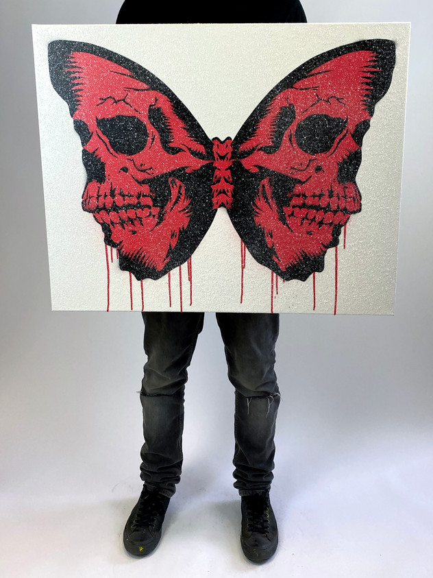 30 "X 24" SKULLERFLY DIAMOND DUST LOLLIPOP