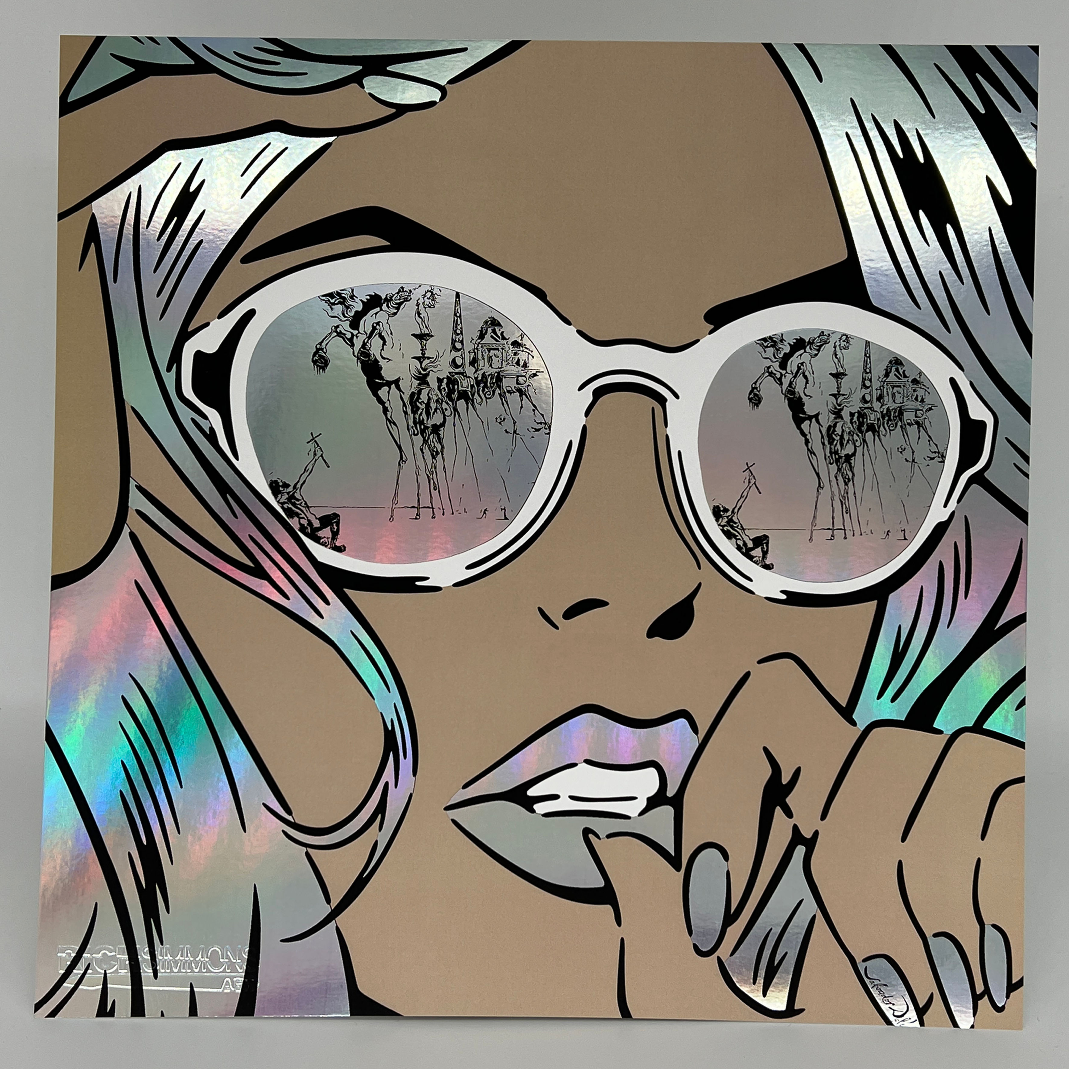 DALI REFLECTIONS RAINBOW FOIL PRINT 30 x 30 CM