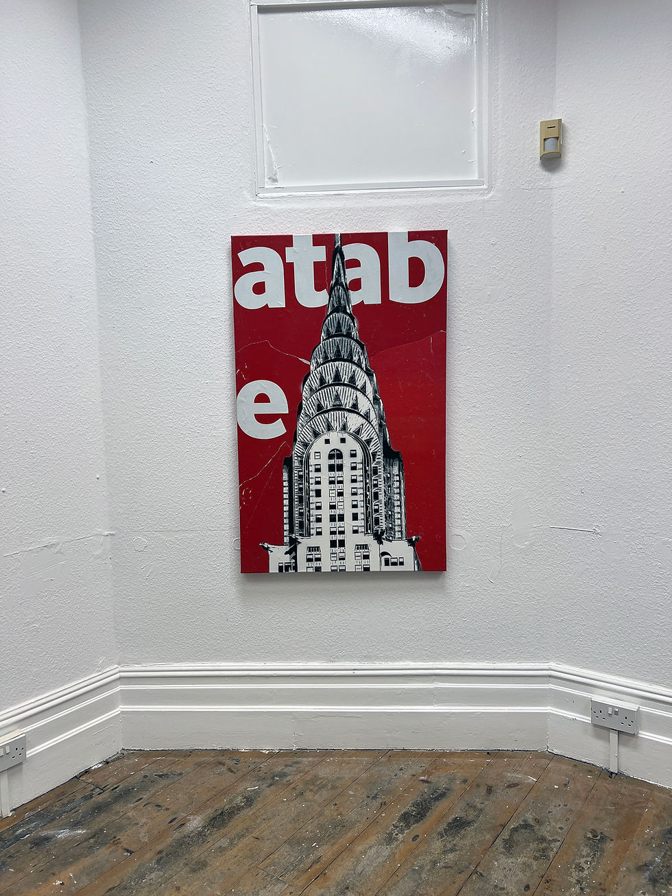 Miniaturebillede: CHRYSLER BUILDING RED BILLBOARD 48" X 30"