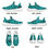 Thumbnail: Mint Black Peace Leopard Print Men's Mesh Knit Sneakers