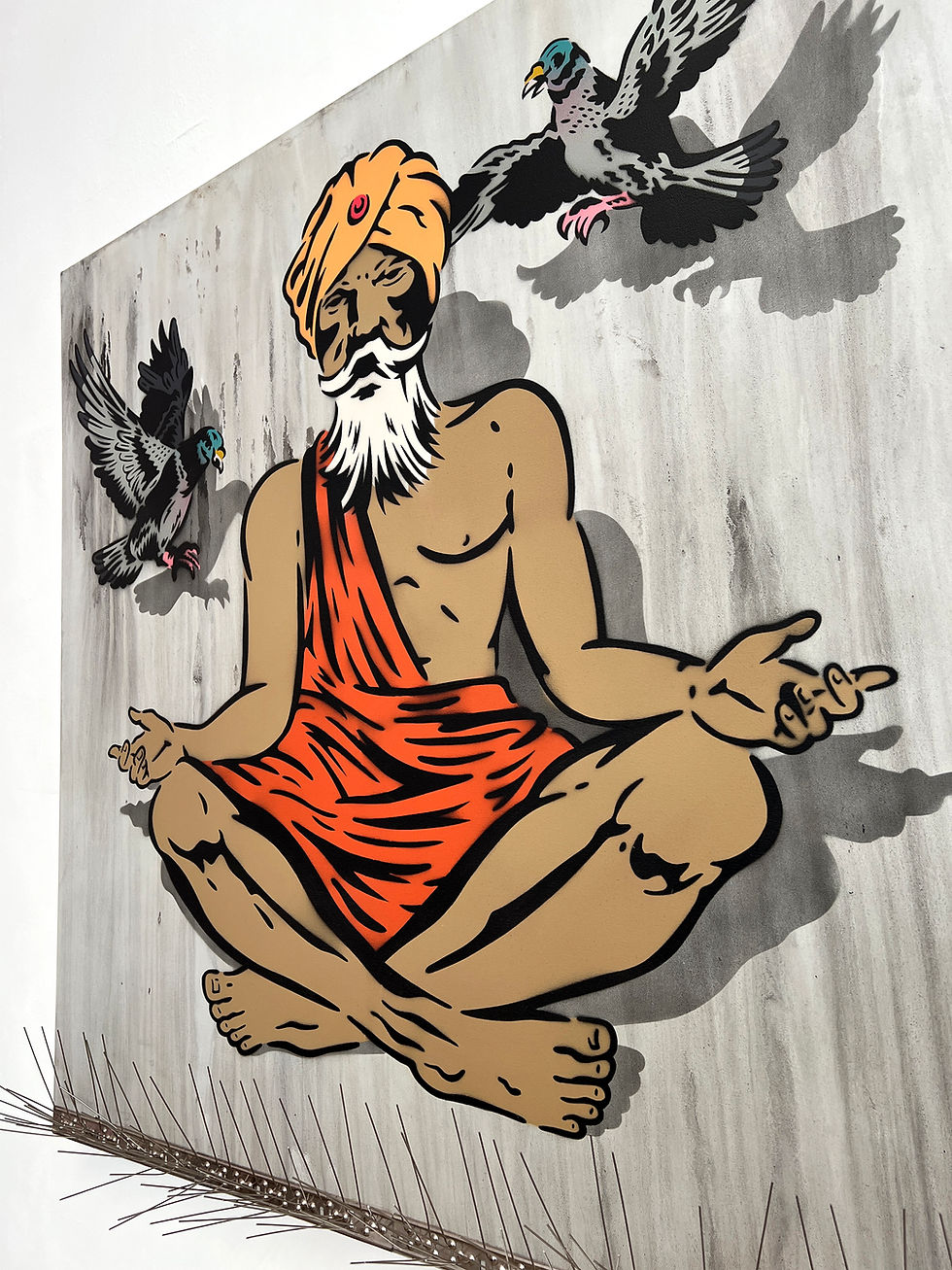 תמונה ממוזערת: 40" x 40" Bird Spike Meditation (light)