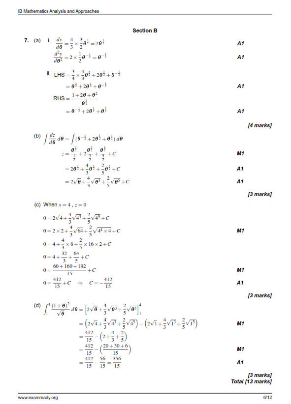 Thumbnail: IB Math AA SL Model Paper Set 3 - P1 (With Markscheme)