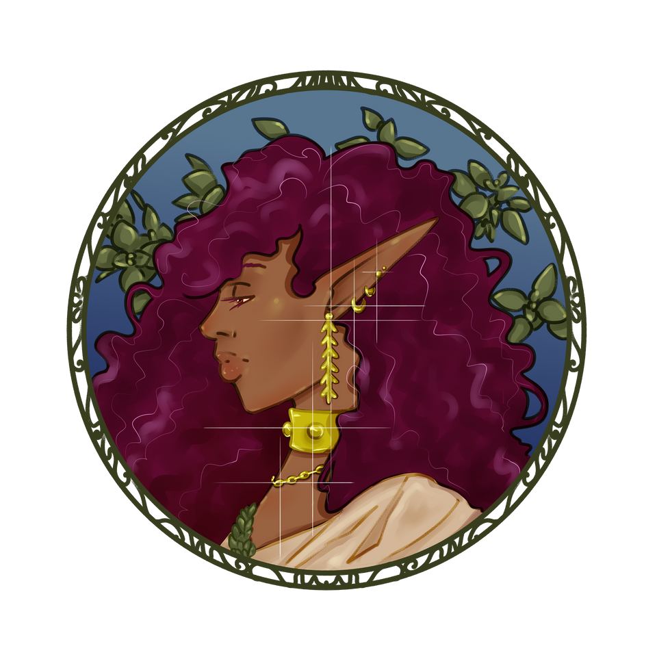 Portrait of a woman with thyme