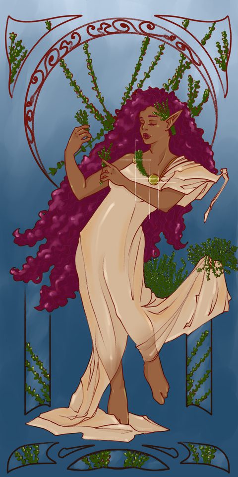 A woman with the herb Thyme