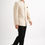 Thumbnail: Beige silk and linen blend bandhgala