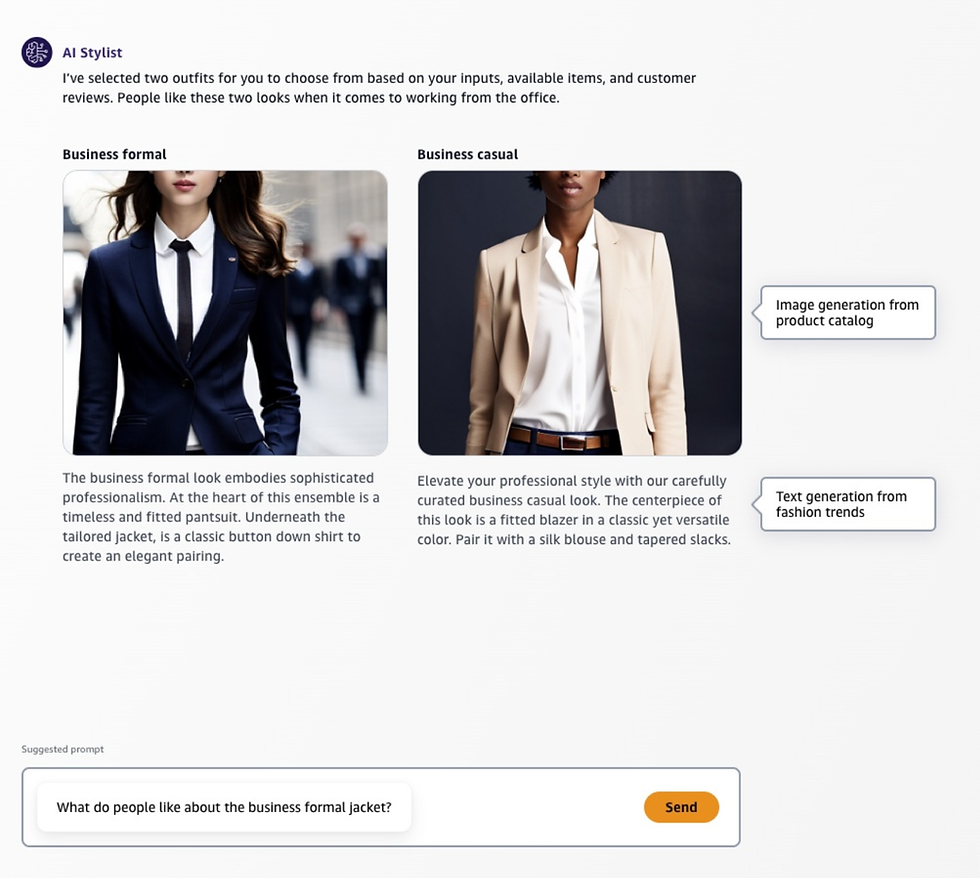 Example of using AWS Bedrock integrated with a clothing sales application