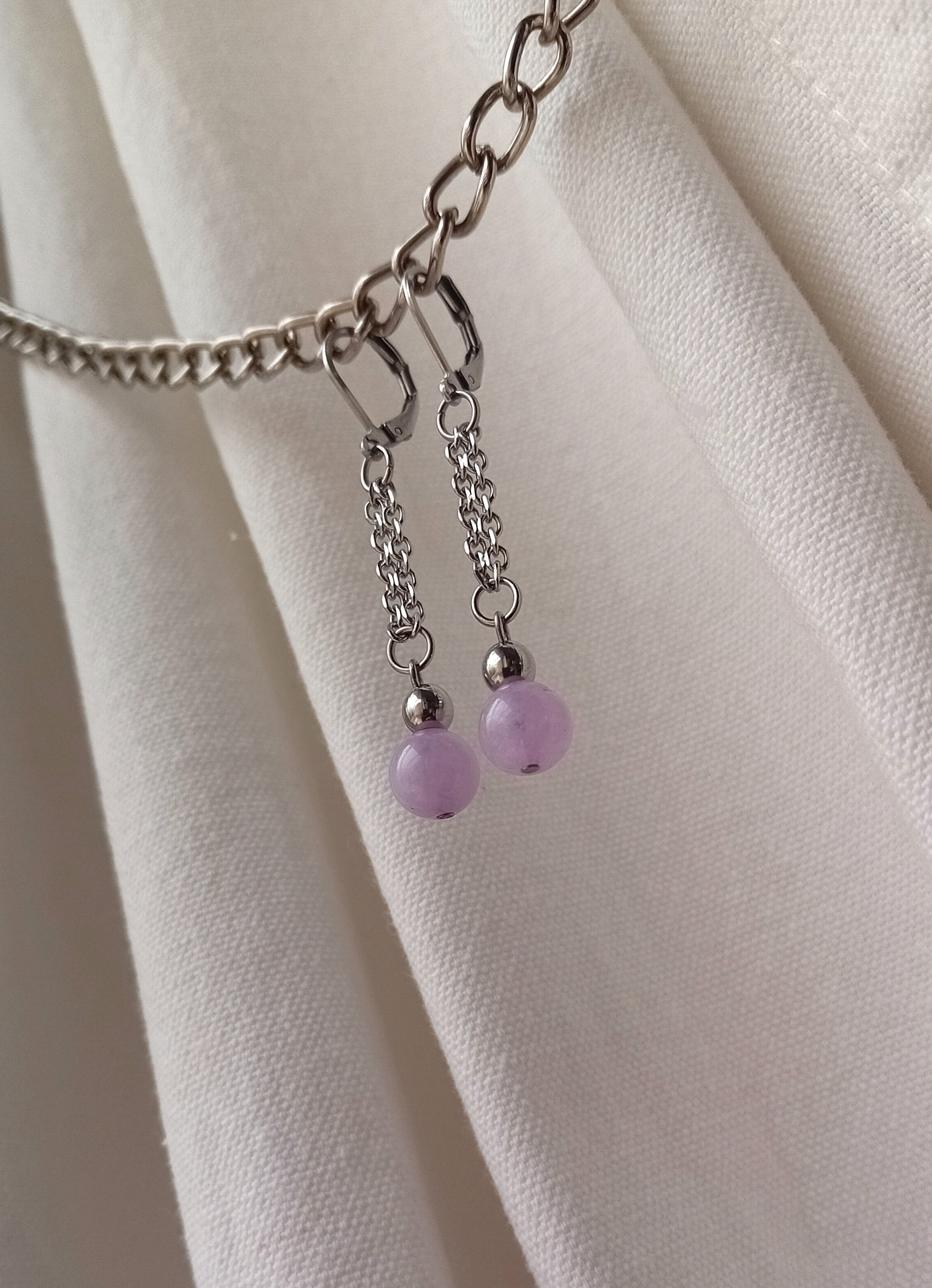 Boucles d'oreilles améthyste claire 