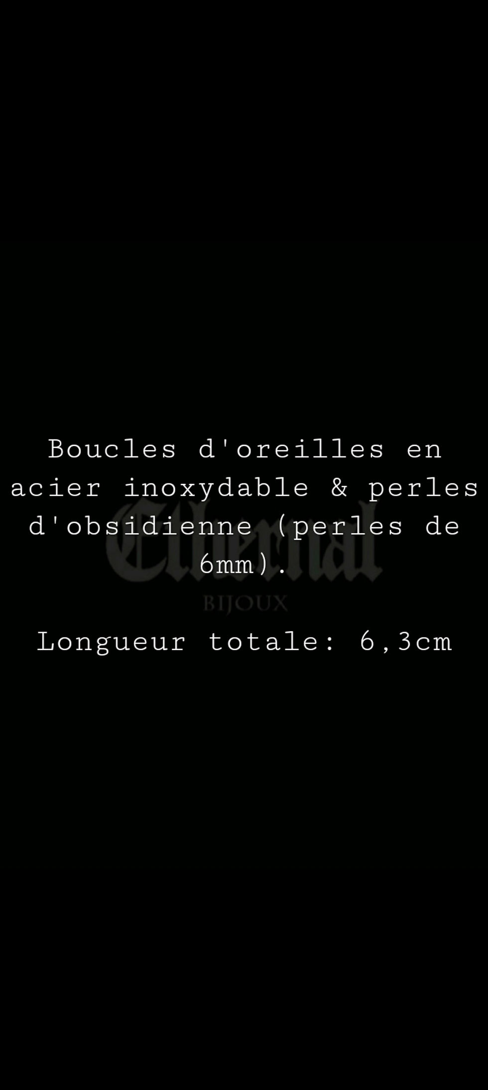 Miniature : Boucles d'oreilles obsidienne 