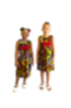 A-line dress with African wax print fabric