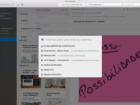 Novidades no Evernote