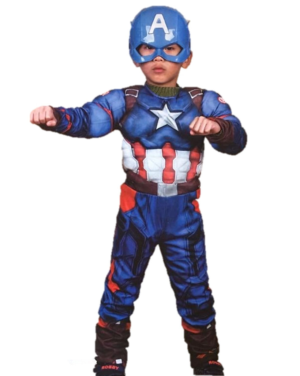 Miniatura: DISFRAZ NIÑO CAPITAN AMERICA ESCUDO VENGADORES CON MÚSCULOS  MASCARA