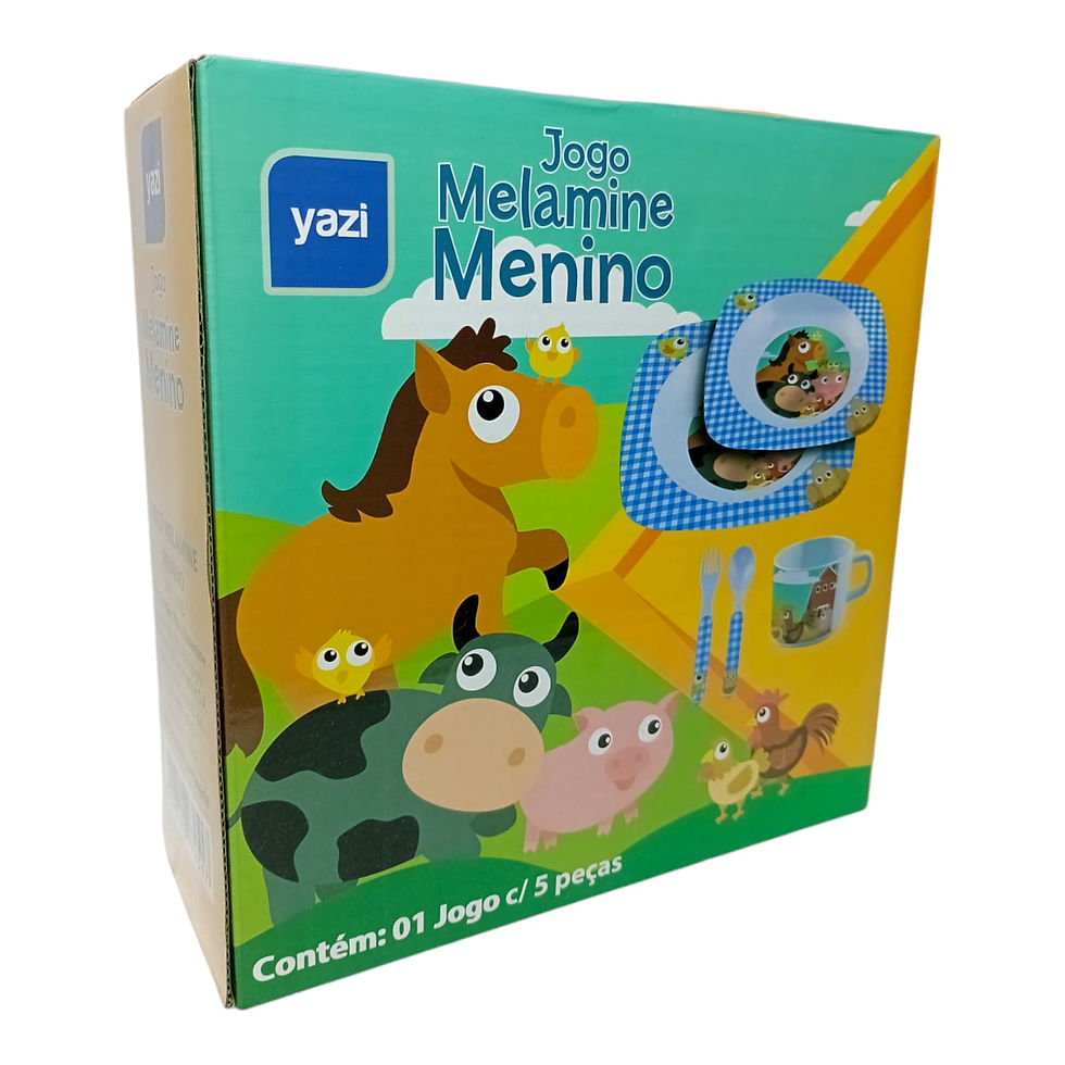 Jogo Melamina com 5 Peças para Meninos Aventura na Mesa