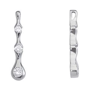 Three Stone Drop Diamond Pendant