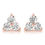 Thumbnail: Three Stone Triangle Diamond Stud  Earrings