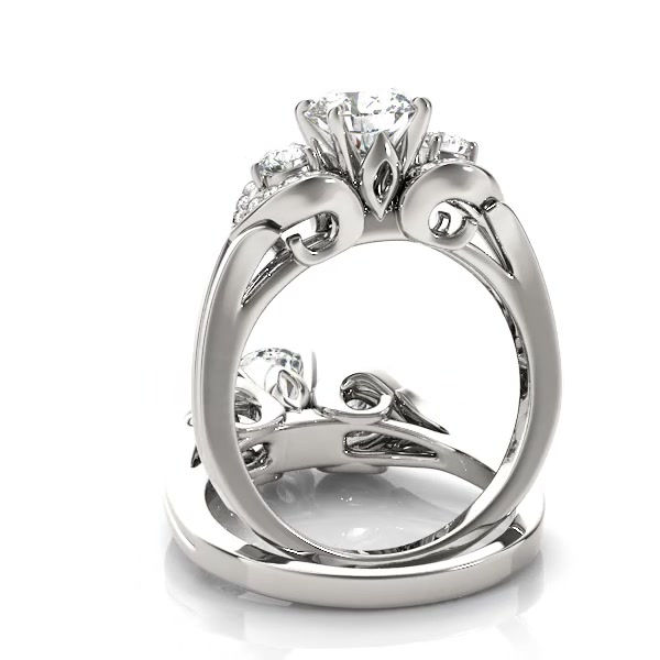 Thumbnail: Three Stone Round Engagement Ring