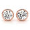 Thumbnail: Fancy Diamond Solitaire Round Stud Earrings.