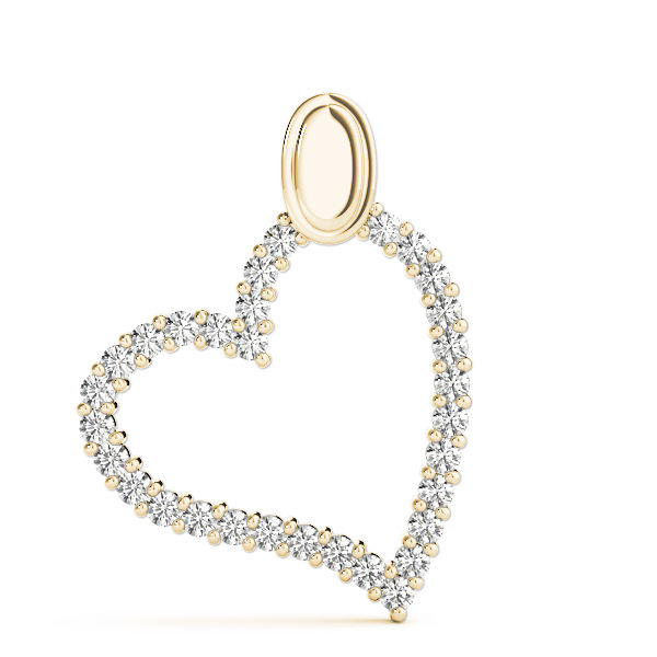 Inclined Heart Diamond Pendant