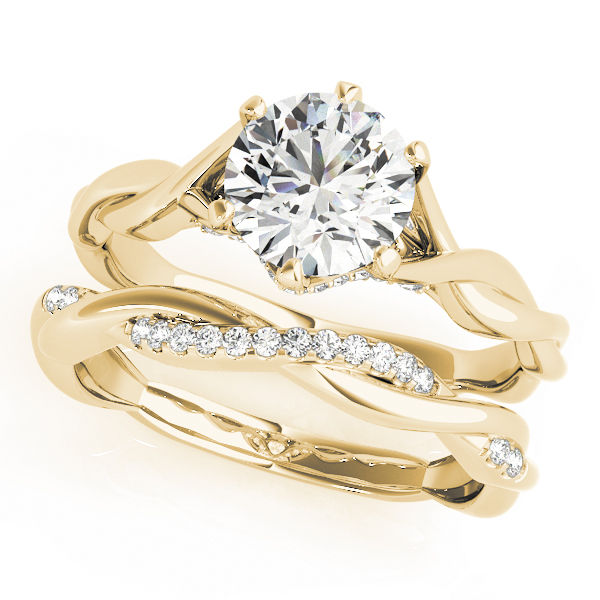 Thumbnail: Solitaire Plus Twisted Shank Round Engagement Ring