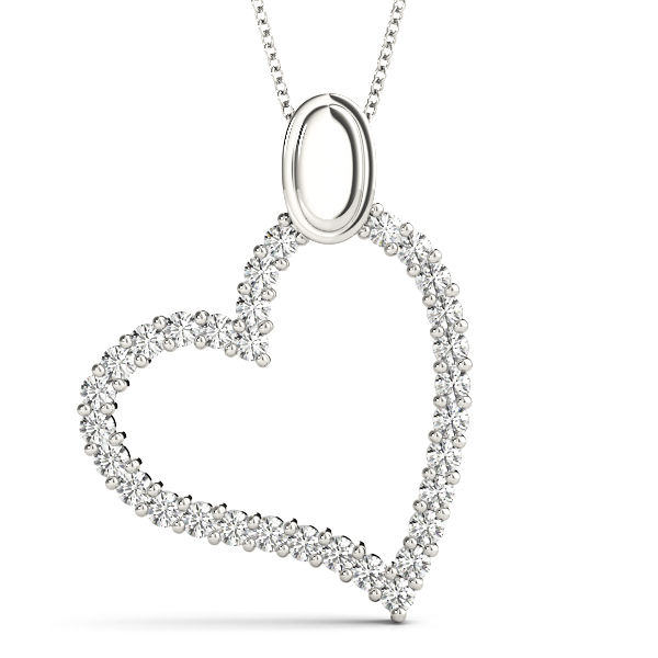 Thumbnail: Inclined Heart Diamond Pendant