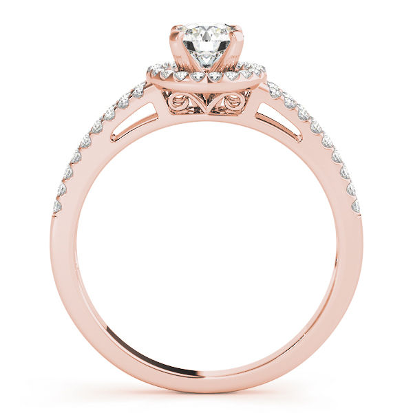 Thumbnail: Halo Round Engagement Ring & Wedding Band Set