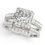 Thumbnail: Halo Princess Cut Engagement Ring & Wedding Band Set