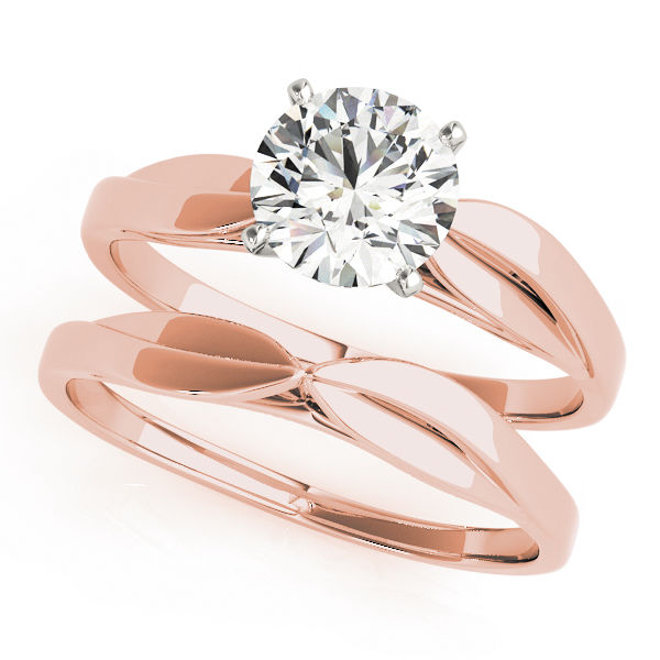 Round Solitaire Engagement Ring & Wedding Band Set