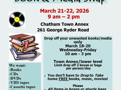 14th Annual Chatham Recycles Book and Media Swap March 21-22