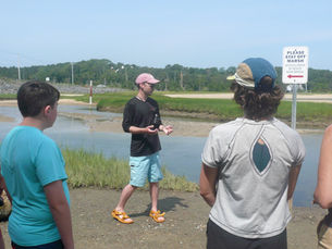 Land Steward Technician, Elijah, talking at our 'sea' into pleasant bay event.