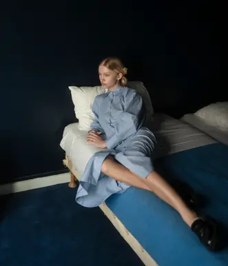 Polina skipped school HMUA by Yon Kin styled by Alix Deschamps shot by Adam Amouri in Pari