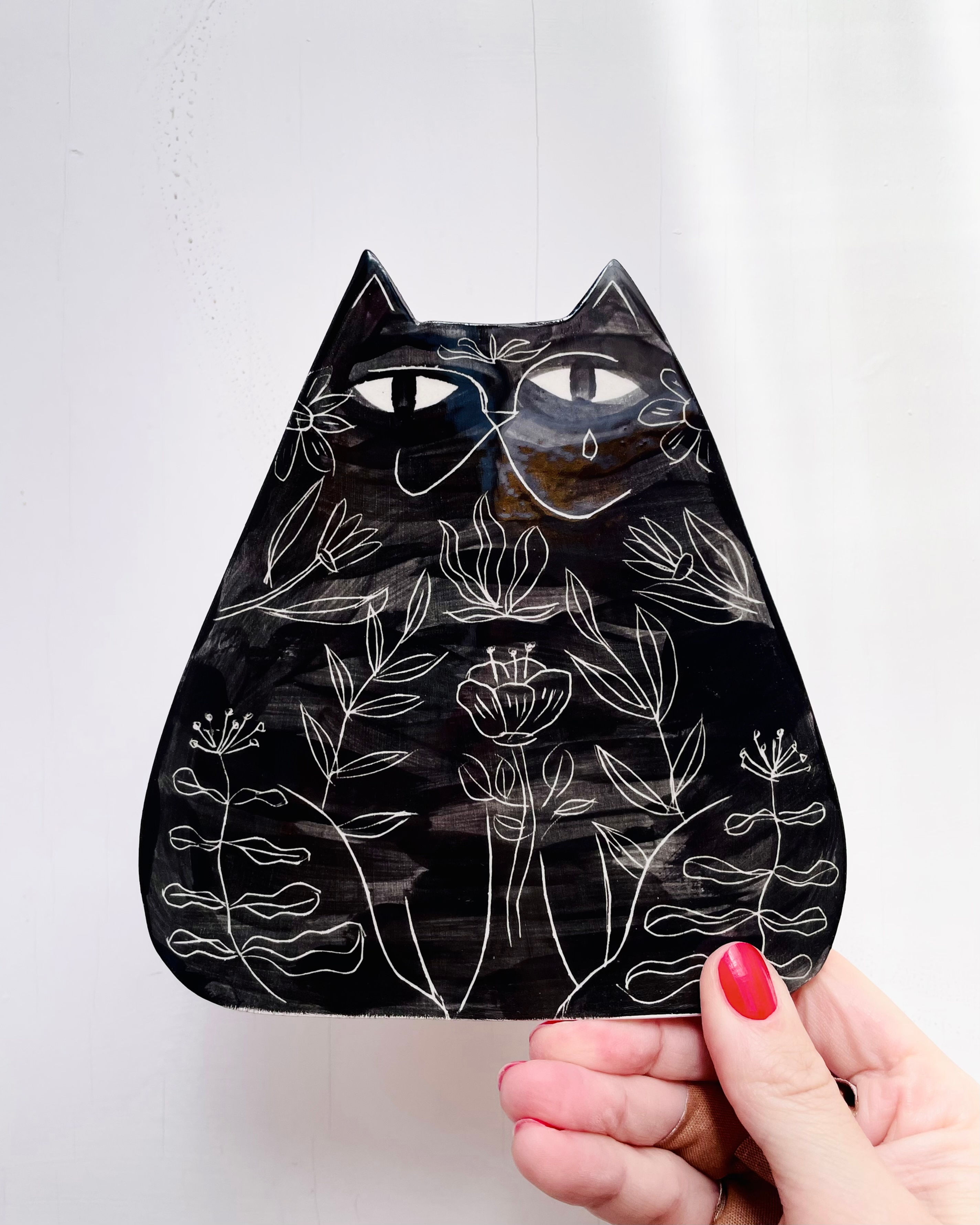 I love tattoos- illustrated ceramic vase