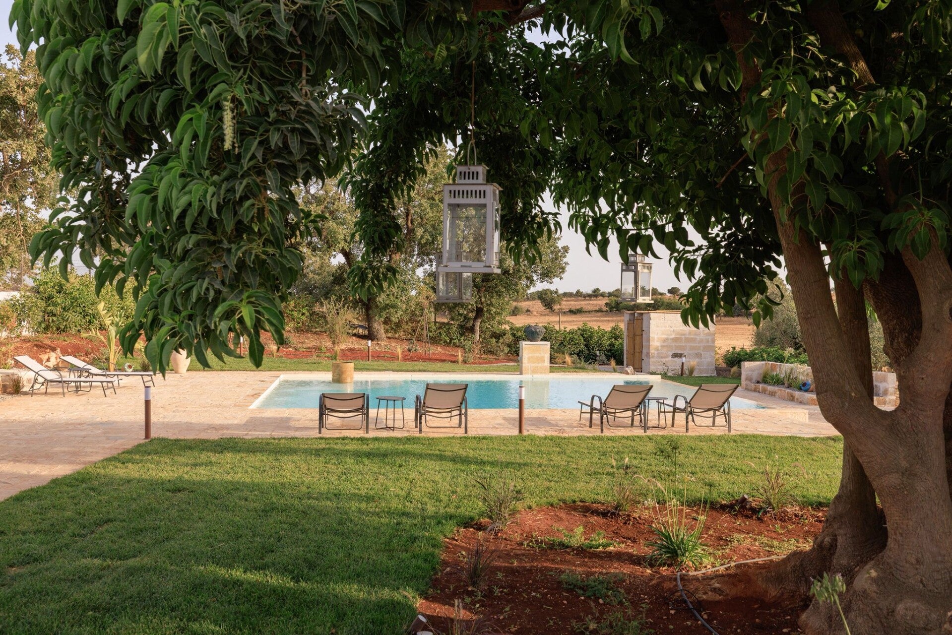 Masseria il Vignale — piscina e giardino