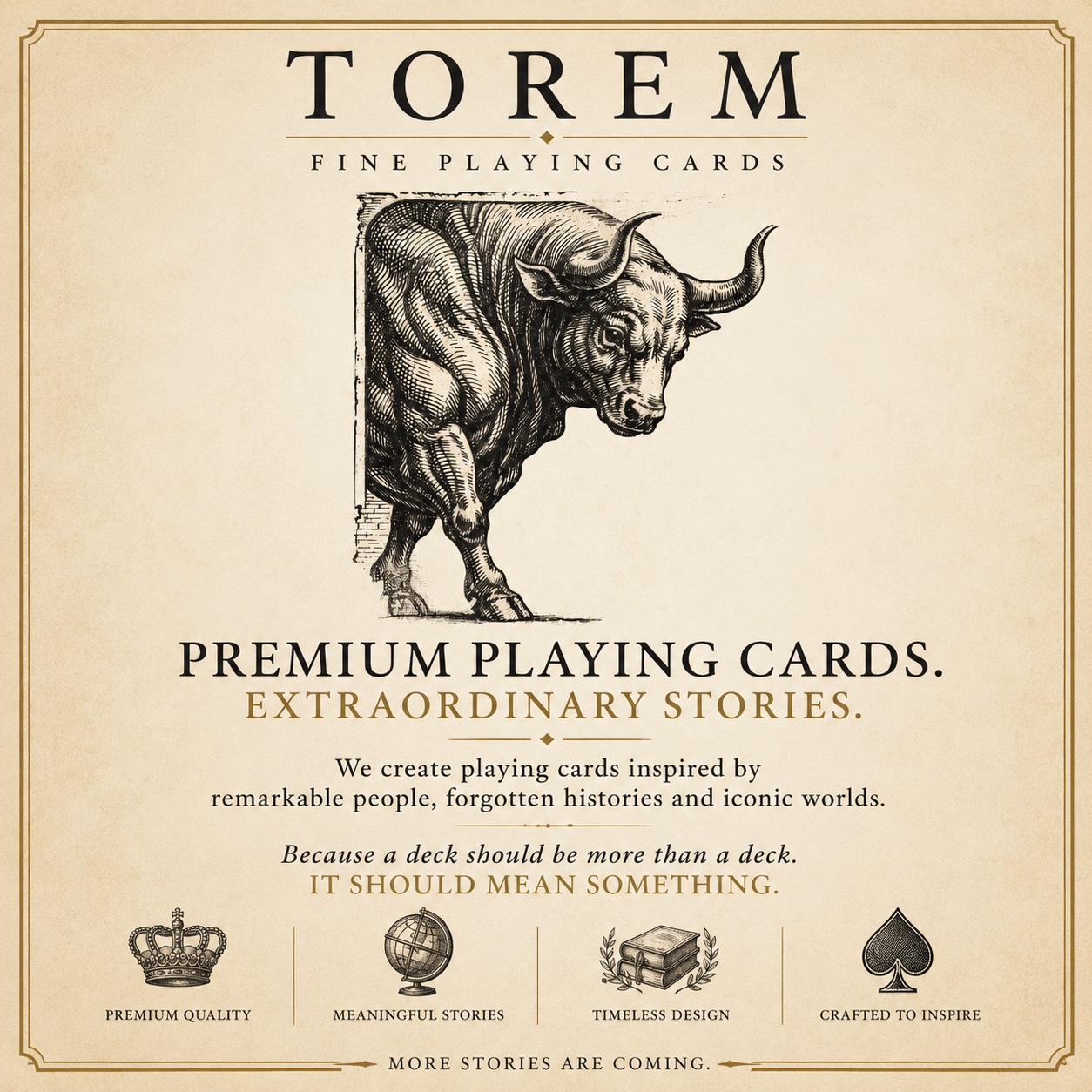 Official TOREM brand composition featuring the bull emblem