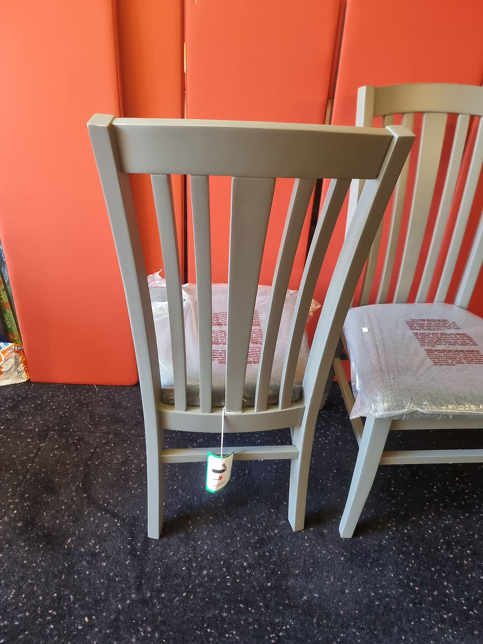 Thumbnail: New Pair of Grey Wood Slat Highback Dining Chairs 