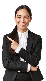 happy-professional-asian-female-manager-businesswoman-suit-showing-announcement-smiling-po