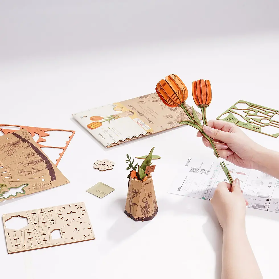 縮圖：Rowood - Orange Tulip DIY Wooden Flower 3D Puzzle TW081