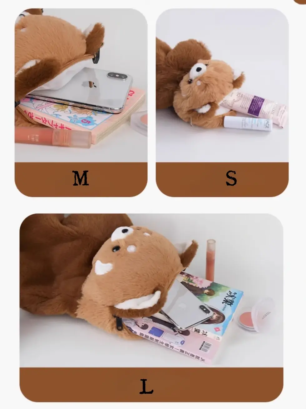 縮圖：Bolso de peluche de panda rojo (3 tamaños)