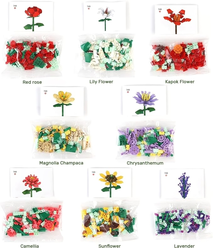 縮圖：Flower arrangement mini blocks (8types) NO.749