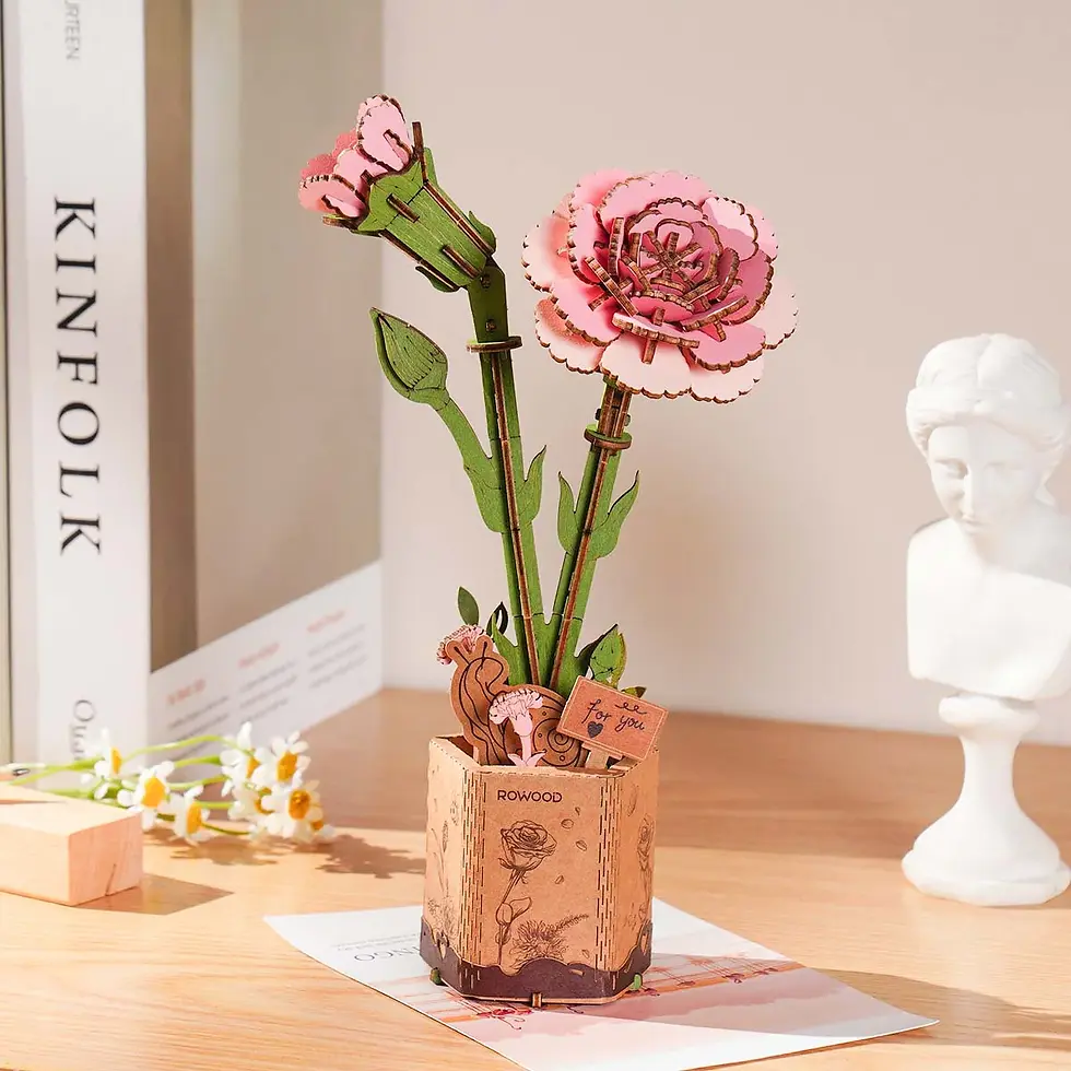 縮圖：Rowood - Pink Carnation DIY Wooden Flower 3D Puzzle TW051
