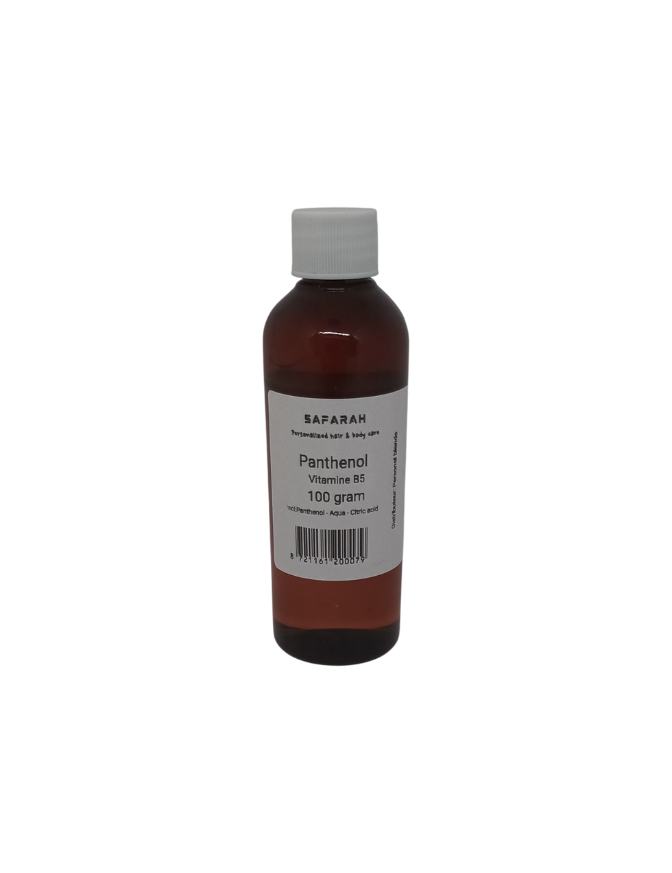 Panthenol in bruin flesje, 100 gram