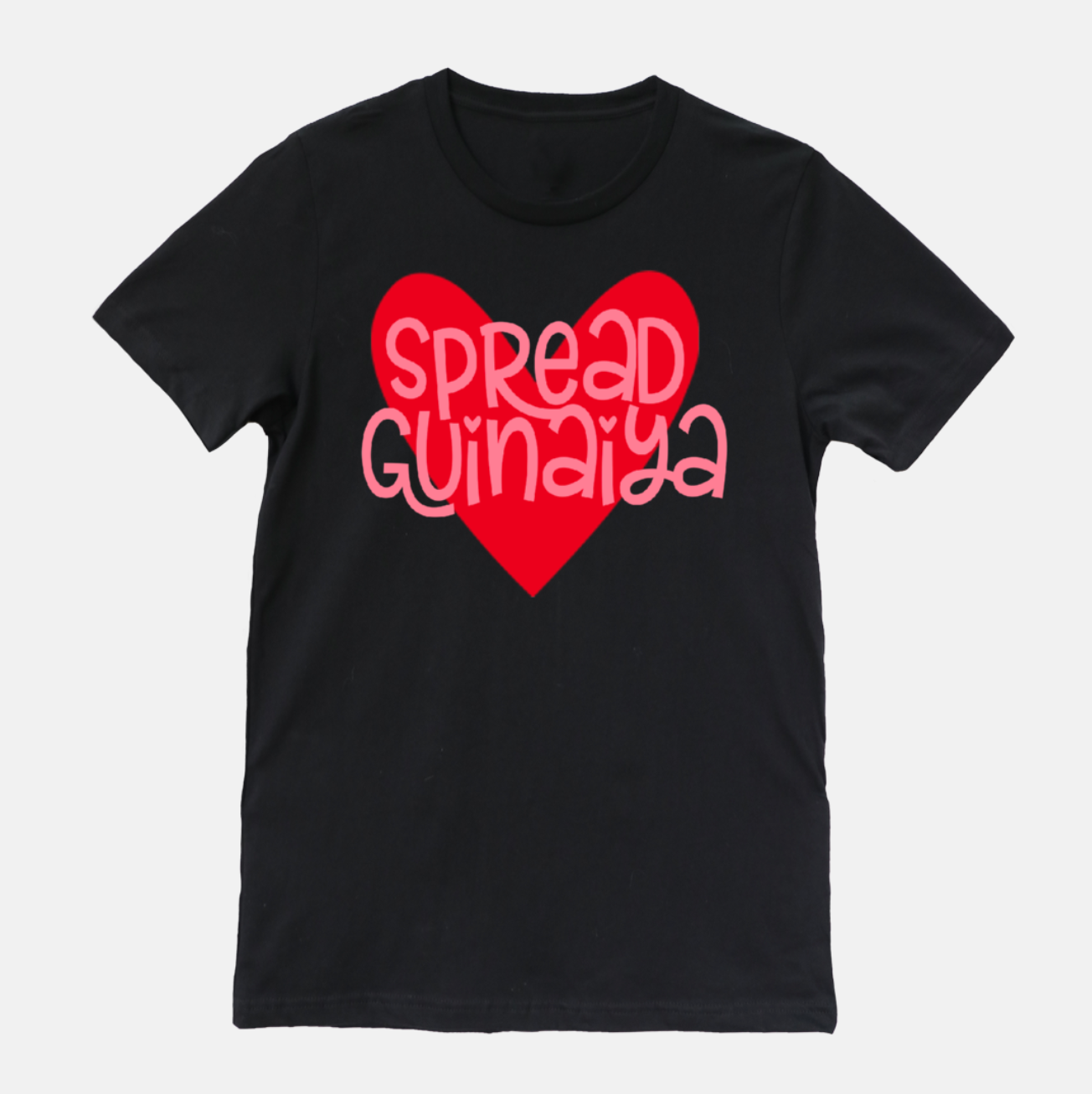Unisex Guinaiya Tee + Pink Text