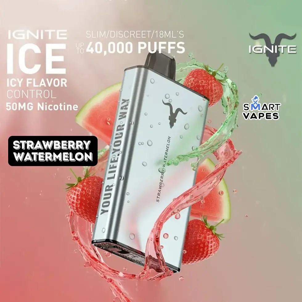 Thumbnail: Ignite Ice 40,000 Puffs Disposable Vape – Strawberry Watermelon Flavor, 50mg, Dubai UAE
