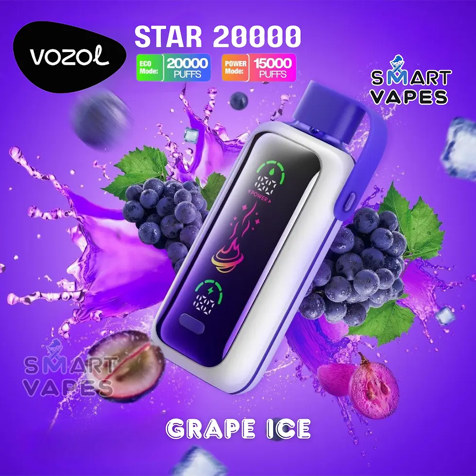 Thumbnail: VOZOL Star 20000 Puffs 50MG Disposable Vape – Sweet Grape with Cool Ice Menthol in Dubai UAE