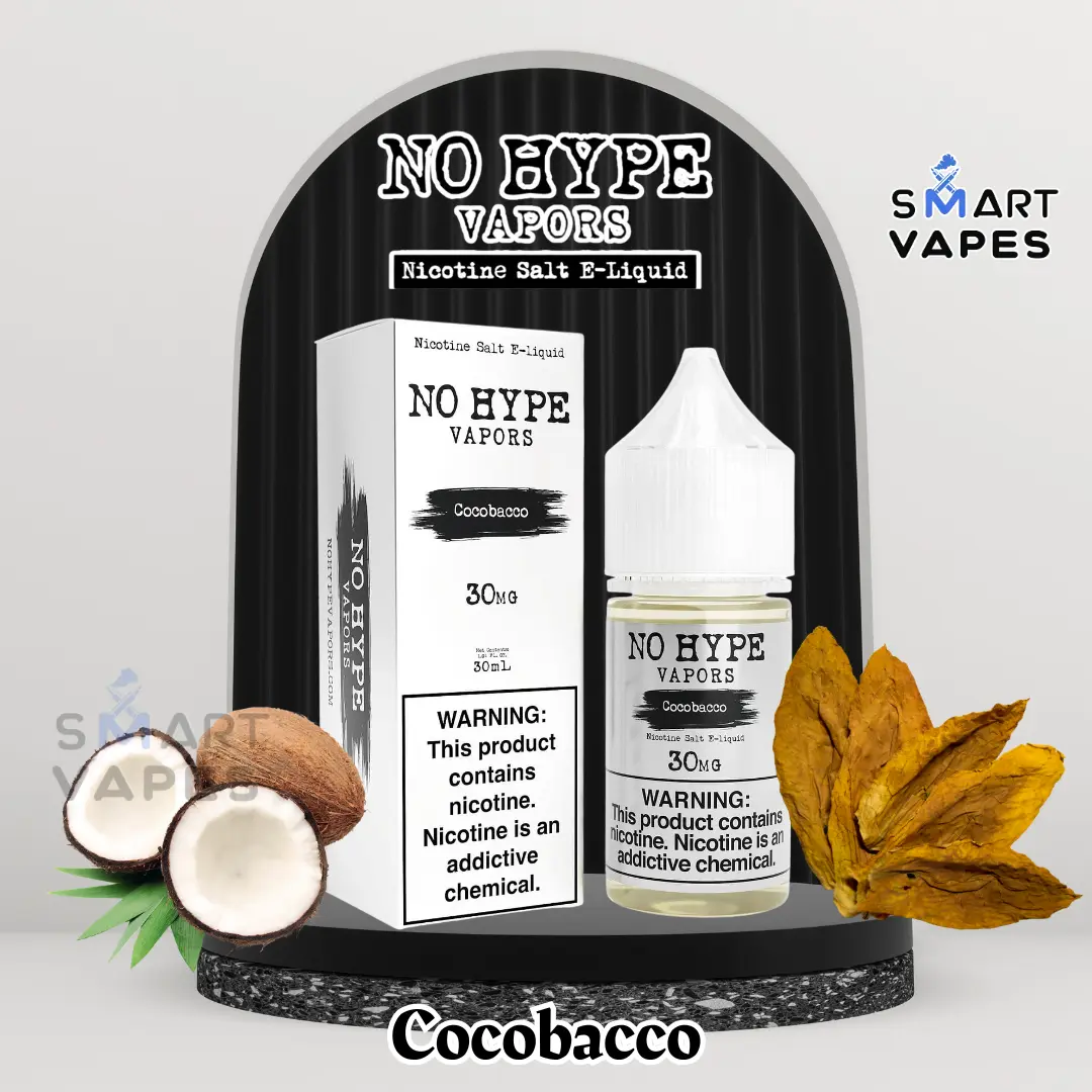 No Hype Vapors Cocobacco 30MG Salt Nicotine 30ML E-Liquid Bottle Dubai