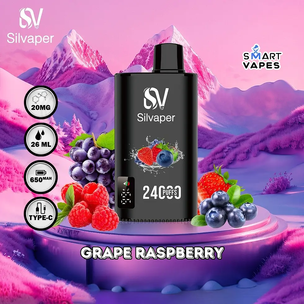 الصورة المصغرة: Grape & Raspberry Twist – Silvaper 24000 Puffs Disposable Vape Duba