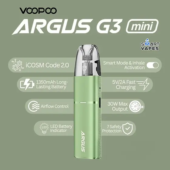 Buy VOOPOO Argus G3 Mini Pod Kit 30W Compact Vape Device in Dubai & UAE Buy VOOPOO Argus G3 Mini Pod Kit 30W Compact Vape Device in Dubai & UAE